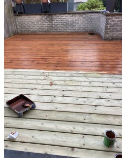 Terrasplank drukgeimpregneerd grenen 145 x 28 mm