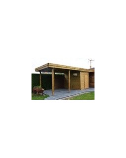 Aanbouwcarport grenen
