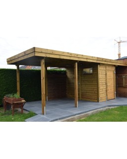 Aanbouwcarport grenen