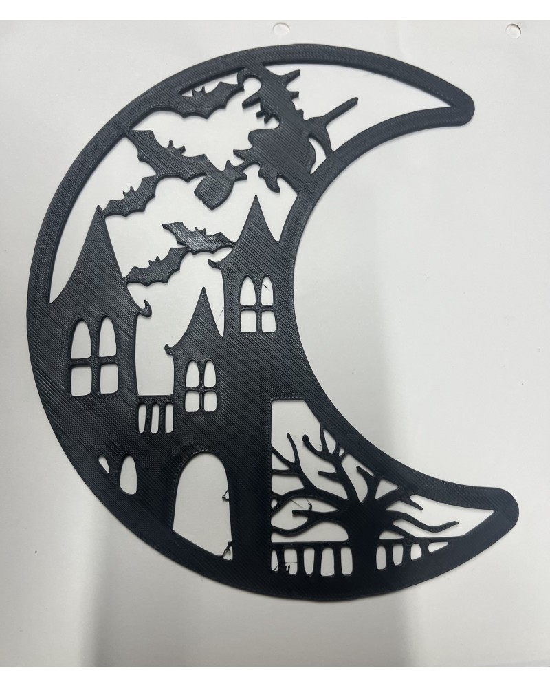 Halloween Decoratie – 3D Geprint Spookhuis met Vleermuizen | BW-Products
