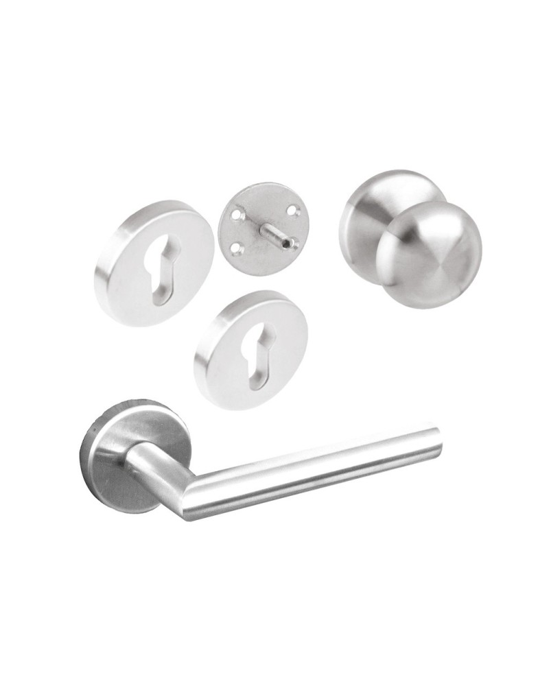 Bolknop inox met bijhorende klink