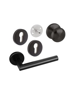 BOLKNOP zwart met bijhorende klink