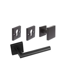 Vierkante deurknop met bijhorende klink