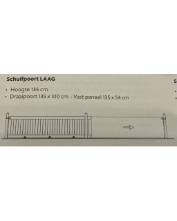 Schuifpoort op rails Laag