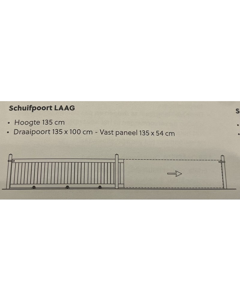 Schuifpoort op rails Laag
