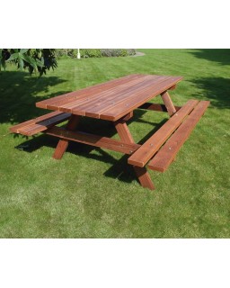 PICKNICKTAFEL HARDHOUT 200CM - VRIJSTAAND