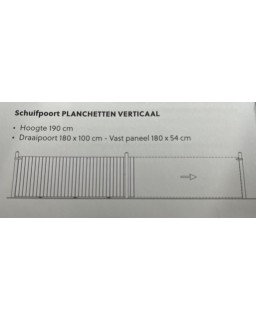 Schuifpoort op rails Planchetten verticaal