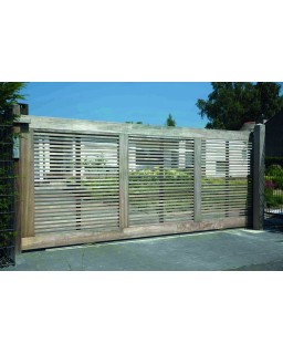 Schuifpoort op rails Skyline verticaal