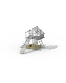 Zandbak met zeil voor speelhut