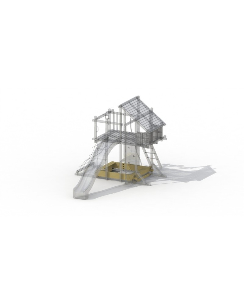 Zandbak met zeil voor speelhut