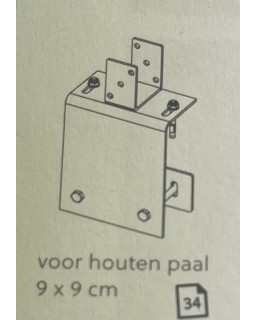 Keerwandbeugel houten paal