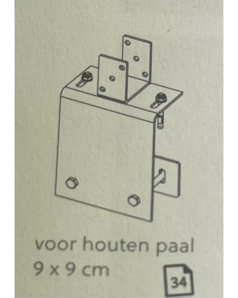 Keerwandbeugel houten paal