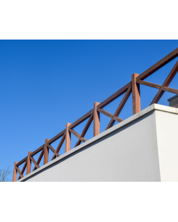 Terrasbalustrade gekruist