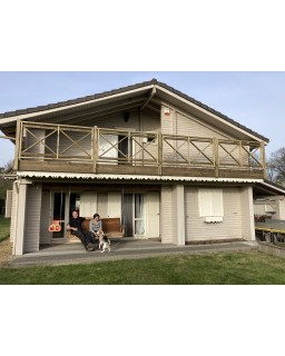 Terrasbalustrade gekruist