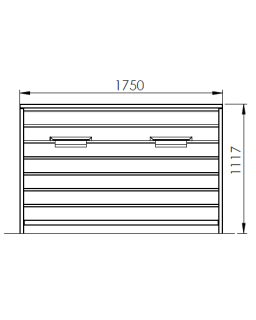 Postbus modern groot 2 sleuven padouk