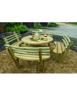Picknicktafel Rond met rugleuning